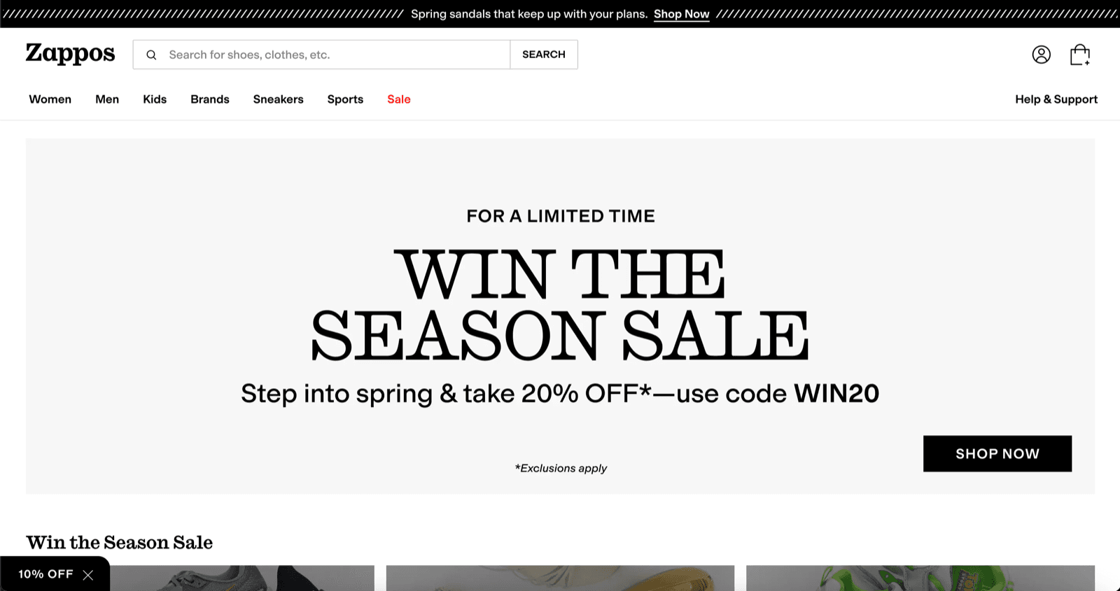 Zappos (Amazon's company) – screenshot 2